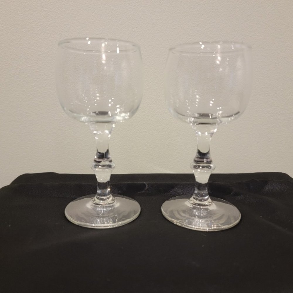 Vintage Glass Cordial Glasses - set of 2